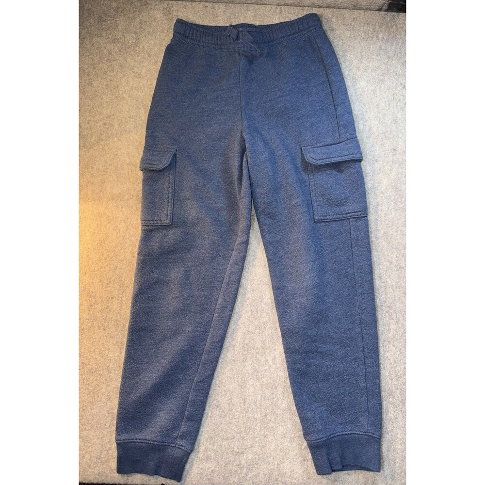 Jumping Beans Boys Size 8 Softest Fleece Blue Cargo Sweats Joggers